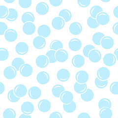 Seamless pattern with soap bubbles. Water background.  Design wallpapers for prints bodycare, shampoo, toiletries, cleanliness, freshness, hygiene, bathroom. Vector
