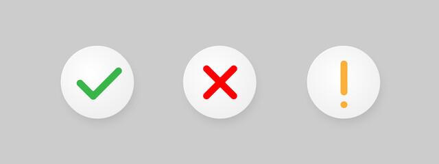 Yes, No, Exclamation sign buttons
