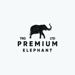 Elephant silhouette vintage logo design
