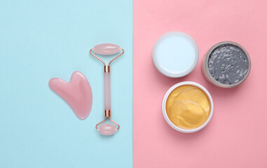 Beauty and fashion. Flat lay