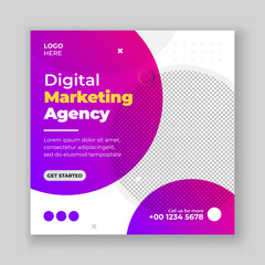 Digital marketing agency and corporate social media post banner template