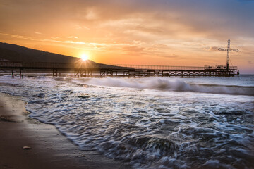 Naklejka premium sunset on the beach