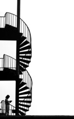 black and white stairs