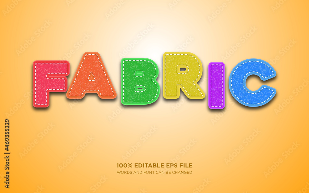 Poster fabric editable text style effect