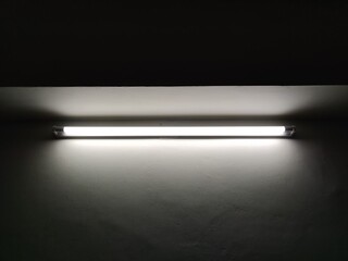 Led tube light on white background. bright tube led light.
