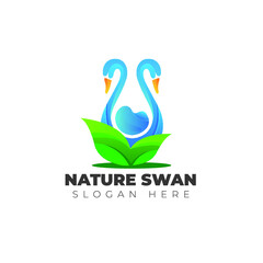 Nature Swan Modern Logo Design