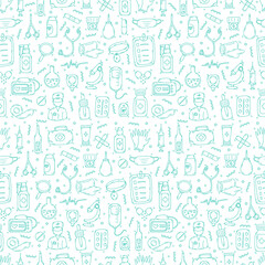 Medical doodle pattern 2