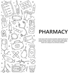 Pharmaceutical doodle background_08