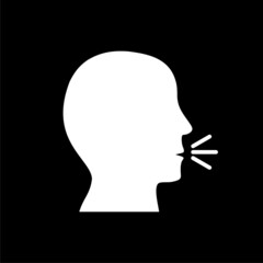 Cough icon isolated on dark background