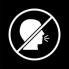 No Cough icon isolated on dark background