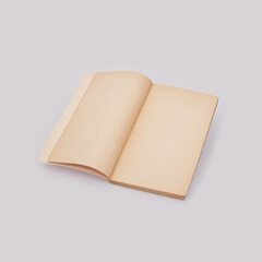 Open book with white sheets isolated on a white background