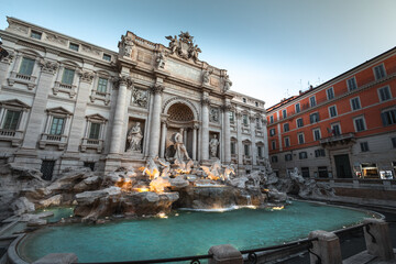 Obraz na płótnie Canvas View of Fontana di Trevi fountain, in Roma, Lazio, Italy..