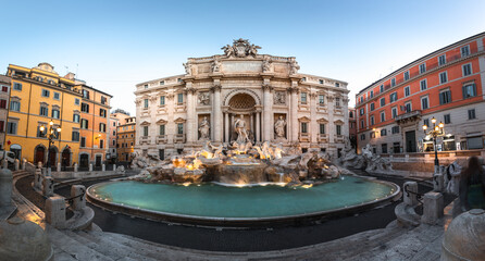 Fototapeta na wymiar View of Fontana di Trevi fountain, in Roma, Lazio, Italy..