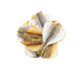 Dried Fish Isolated, Dry Salted Seafood Snack, Stockfish, Beer Snacks