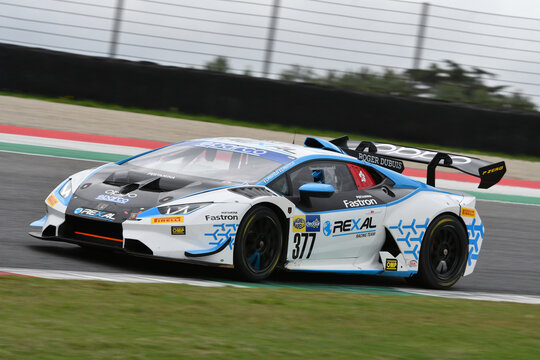 Mugello Circuit, Italy - October 8, 2021: Lamborghini Huracan Supertrofeo of Team FFF RACING TEAM drive by Luciano Privitelio - Donovan Privitelio during Qualifyng session of Italian Championship GT