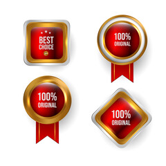 Golden badge labels  laurel retro collection