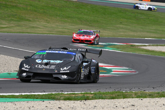 Mugello Circuit, Italy - October 8, 2021: Lamborghini Huracan Supertrofeo of Team DIONISO ERMANNO drive by Ermanno Dionisio - Giacomo Luigi Barri during Qualifyng session of Italian Championship GT