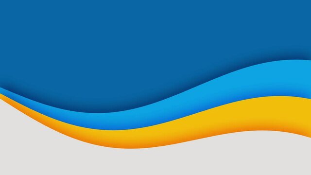 Abstract background with colorful paper cut waves. Seamless loop