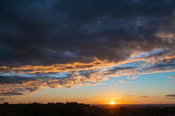 Fototapeta na wymiar Sky and clouds sunset, beautiful sunset, High quality 4k footage, France