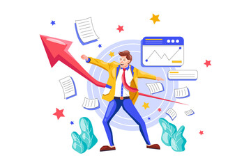 Get Started Illustration concept. Flat illustration isolated on white background.