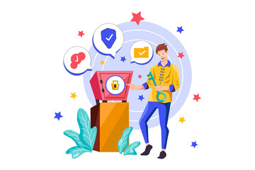 Security Illustration concept. Flat illustration isolated on white background.