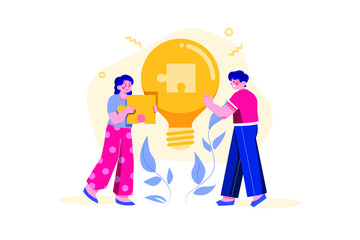 Business Idea Illustration concept. Flat illustration isolated on white background.