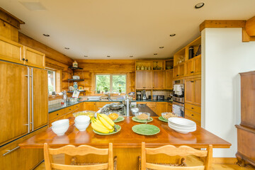 Modern kitchen in luxury house.