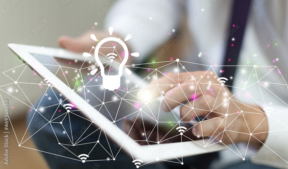 Aufkleber ai, artificial intelligence, machine learning, big data, digital software development concept, using