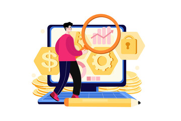 Investment management Illustration concept. Flat illustration isolated on white background.