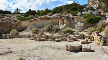 archaeological site of temple of Hera near village Perachora in Greece