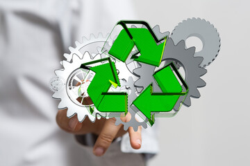 high tech eco green infinity computer technology concept