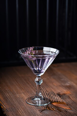 Boozy Refreshing Sweet Violet Aviation Cocktail with Gin and Violette Liquor