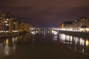 View to St Trinity Bridge in Florence, Italy
