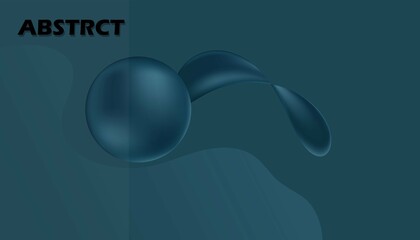 Blue abstraction. Minimalistic background with abstraction. 3d image. Vector image with abstract shapes.