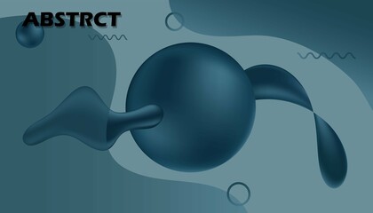 Blue abstraction. 3d image. Vector image with abstract shapes.