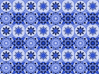 Antique talavera tiles patchwork. Fashionable design. Bright purple seamless pattern texture. Mexican, Spanish majolica ornamental decor for bags, smartphone cases, T-shirts, linens or scrapbooking.