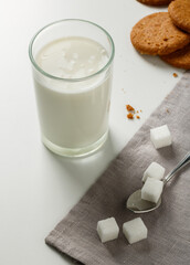 natural sugar-free yoghurt and cookies on the table