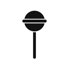 Sweet candy on a stick. Black Flat design