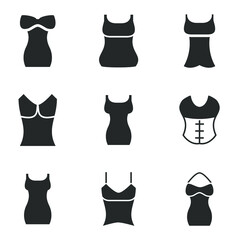 Swimsuit  icons set. Swimsuit  symbol vector elements for infographic web