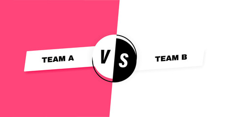 Modern versus battle background. Vs battle headline with lightning bolt. Competitions between contestants, fighters or teams. Vector illustration