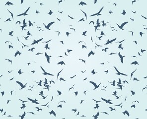 A seamless background with flight of birds.