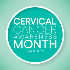 Cervical Cancer awareness month is observed every year in January, It occurs most often in women over age 30. Vector illustration