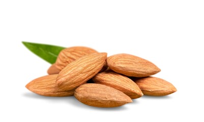 Almond raw piece. Almond nuts healthy food ingredient