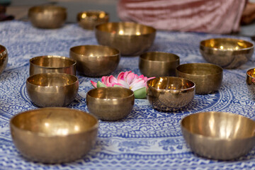 Authentic tibetan singing bowls for meditation and relaxation. Sound massage and healng.