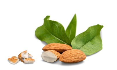 Almond raw piece. Almond nuts healthy food ingredient