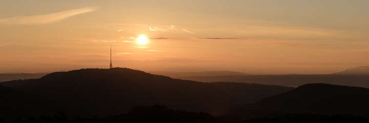 sunset over the mountains