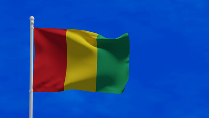 Guinea aka Guinea-Conakry flag, waving in the wind - 3d rendering