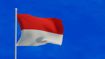 Fototapeta na wymiar Indonesia flag, waving in the wind - 3d rendering