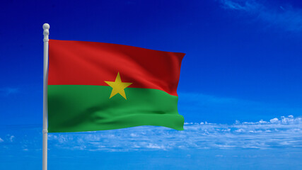 Burkina Faso flag, waving in the wind - 3d rendering