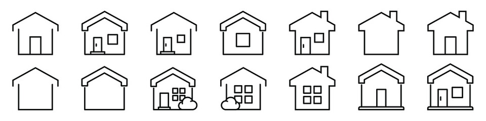 House Icon. Home Icon Set. Expanded Stroke.